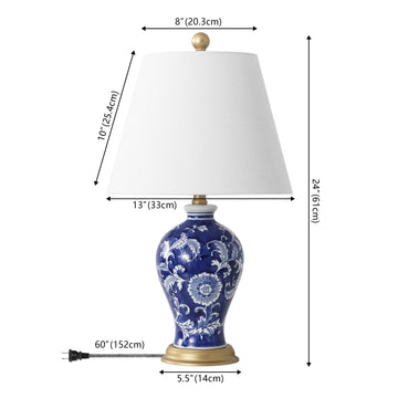 Grace 24" Floral LED Table Lamp - JONATHAN Y